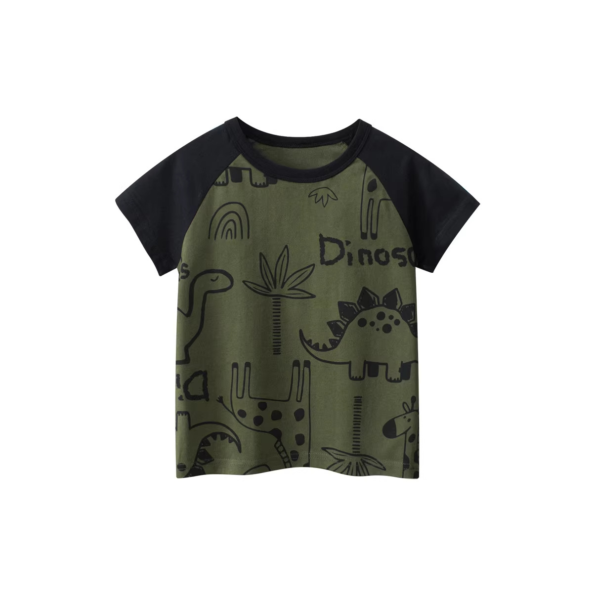 Children's clothing, boys' short-sleeved 2026 summer new cartoon dinosaur animal T-shirt, children's shoulder-length short-sleeved top details Picture
