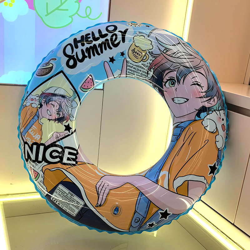 24 New Manga Style Printed Swimming Ring Thickened Environmental Protection Materials Two Yuan Underarm Ring Animation Swimming Ring Wholesale Application Scenario