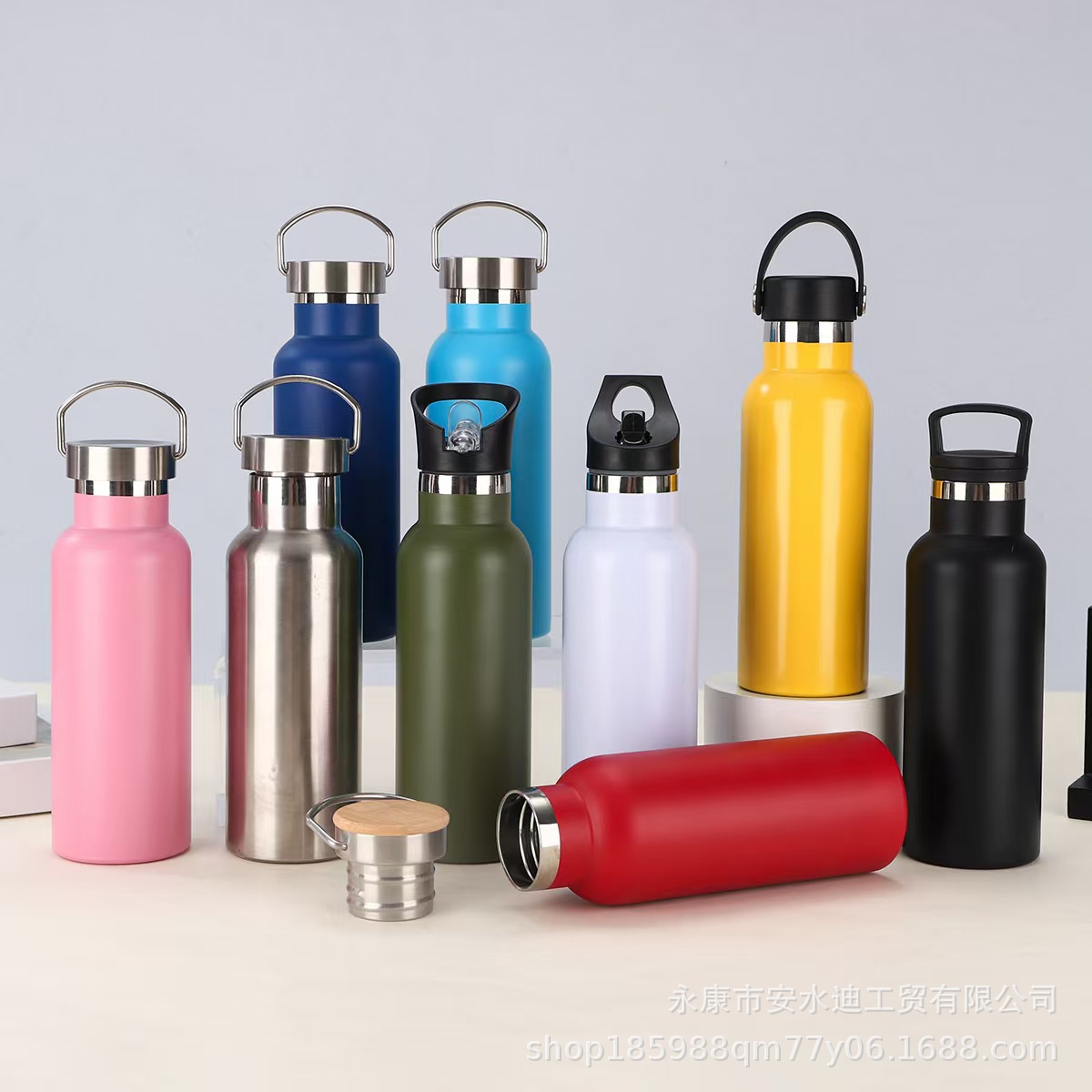 Cross-border American wide-mouth insulated cup, large-capacity portable outdoor sports water cup for men and women, double-layer vacuum hand-held water bottle Specification image