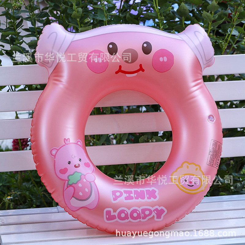 Stock Supply Thickened Environmental Protection Pvc Swimming Ring Cartoon Pig Underarm Ring Children's Printed Inflatable Swimming Ring Wholesale