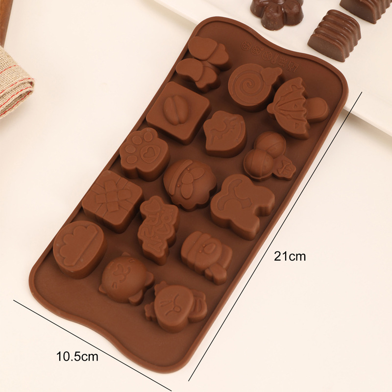 Cartoon silicone ice cube tray mold, refrigerator freezing ice block box, creative DIY chocolate mold, cheese stick baking details Picture