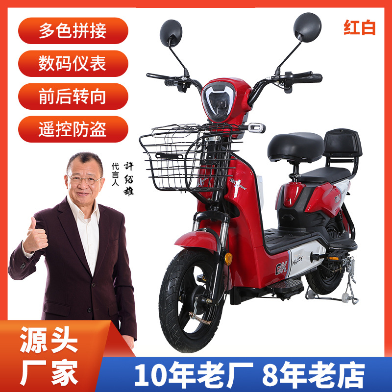 Export Of National Standard Electric Vehicle Adult 48V Electric Bicycle Two-Wheeled Double Electric Battery Car Tram Factory Wholesale