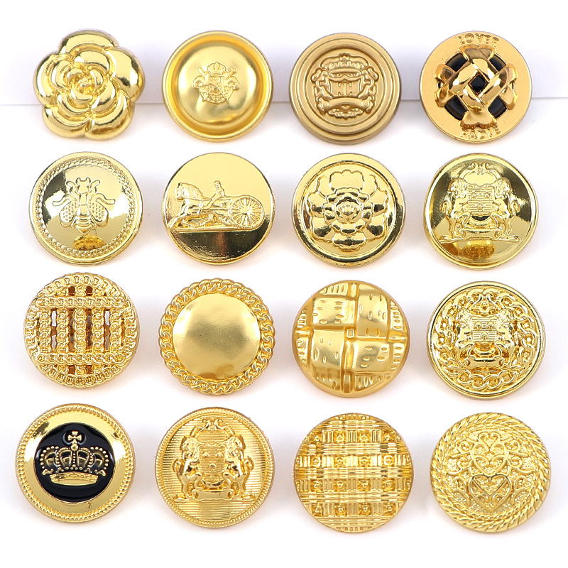 时尚土金色高脚手缝金属纽扣大衣风衣西装纽扣15MM--25MM现货批发