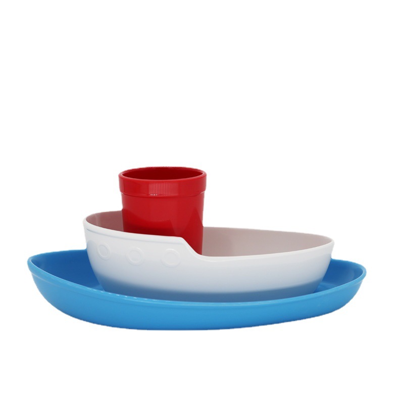 Custom children's tableware melamine imitation porcelain with milk cup three-piece breakfast plate plate creative baby tableware Item Picture