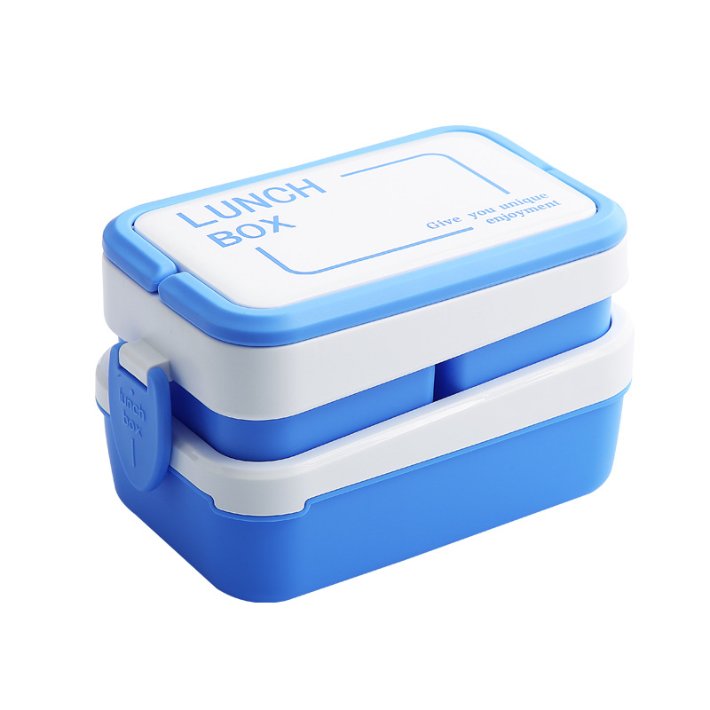 New Karle Double-Layer Portable Lunch Box For Students Square Sealed Lunch Box For Office Workers Can Be Heated Item Picture