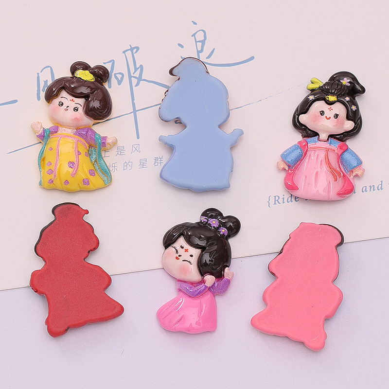 New Lovely Ancient Tang Dynasty Fat Girl Diy Cream Glue Phone Case Hairpin Accessories Resin Accessories Wholesale Specification drawing