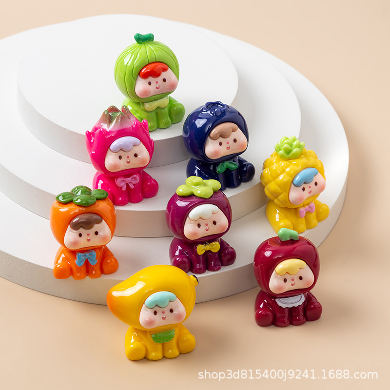 四代水果崽崽夜光实色立体水果宝宝卡通公仔奶油胶树脂diy饰品创