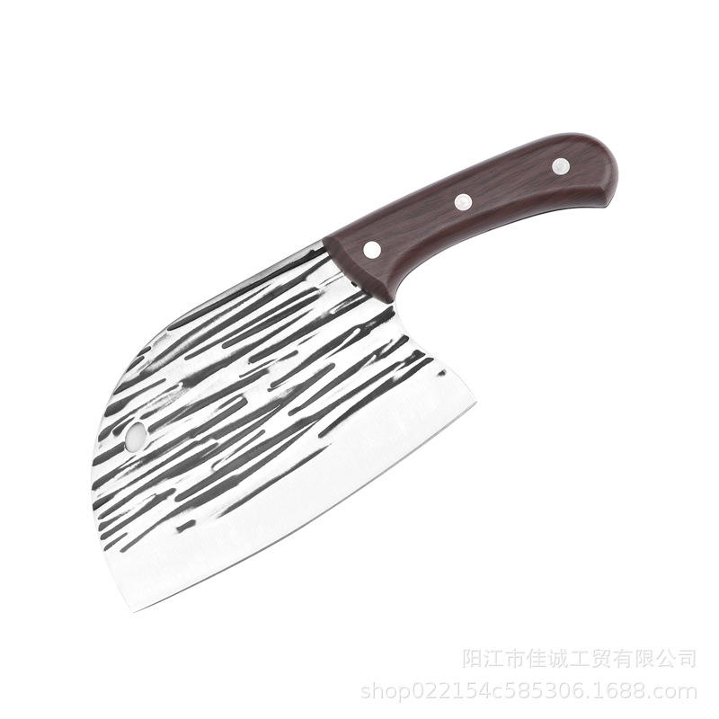 网红爆款不锈钢切片刀锋利鱼头刀斩骨水果刀专用家用手工锻打菜刀详情图5