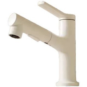 Pull-out universal copper faucet washbasin, white hot and cold washbasin, bathroom basin, washbasin and countertop Item Picture