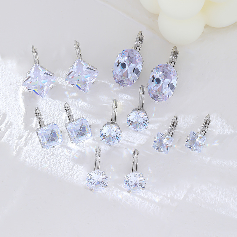 Kashi cross-border best-selling stud earrings, zircon earrings, earrings, crystal earrings, versatile and niche jewelry from European and American factories