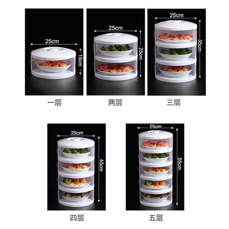 This household plastic transparent multi-functional food cover can be stacked to keep food fresh and dust-proof in autumn and winter details Picture