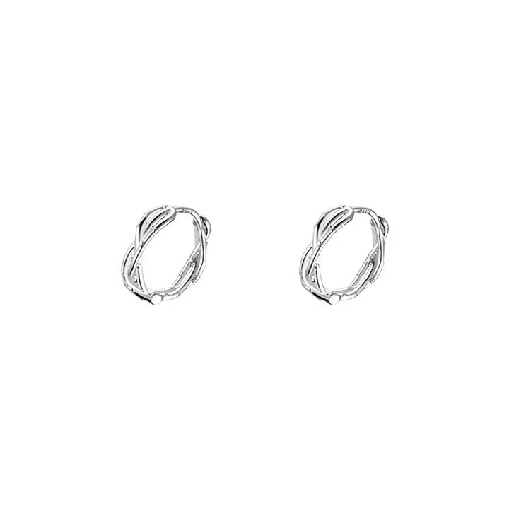 S925 Sterling Silver Thorn Earrings For Women 2023 Simple Light Luxury Earrings For Women Advanced Sense Net Red Earrings Buckle South Korean Earrings Item Picture