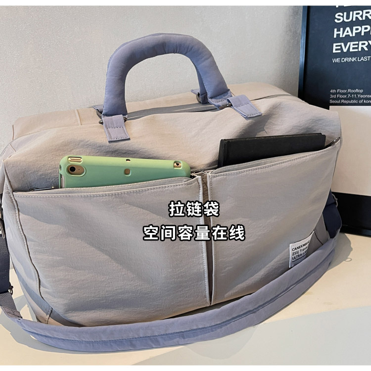 跨境批发大容量可套拉杆外出单肩旅行包轻便手提健身瑜伽包旅游包详情5