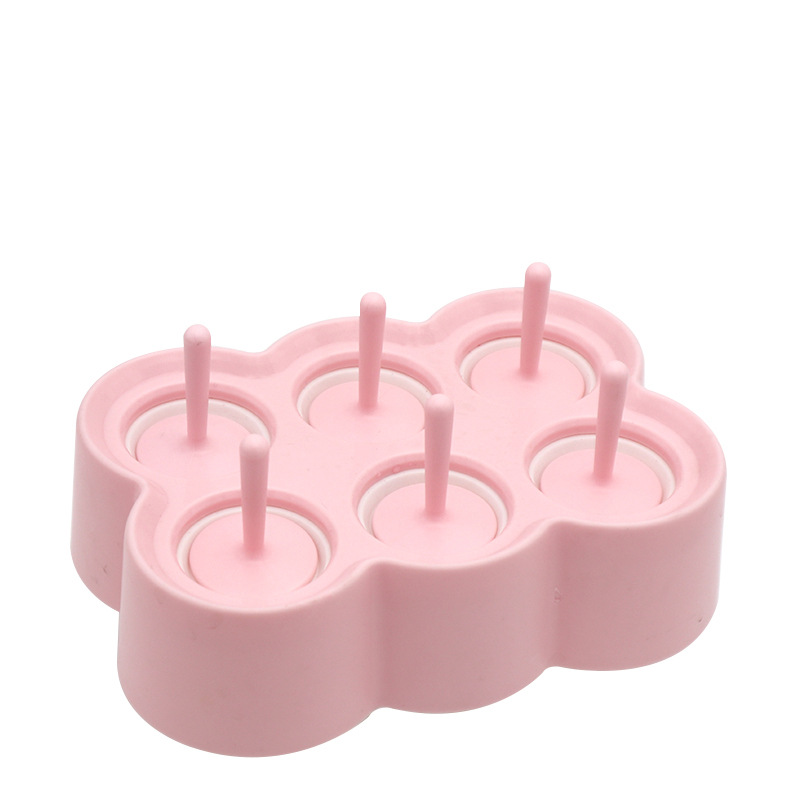 6-piece ice cream silicone mold, children's DIY mini ice lolly mold, homemade ice lolly model, Popsicle ice cream ball ice cube tray Item Picture