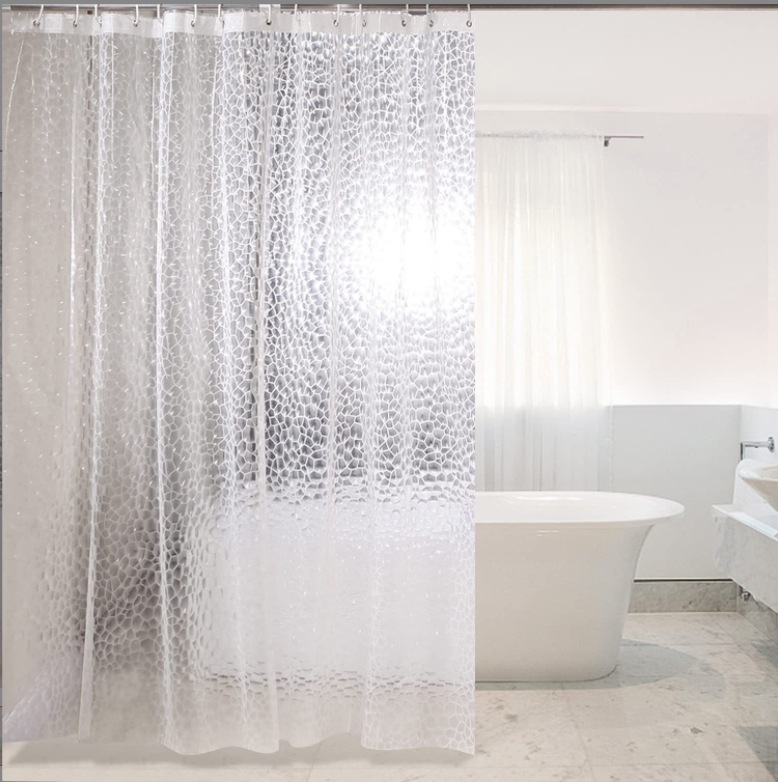 3D水立方PEVA浴帘防水卫生间窗帘隔断淋浴
