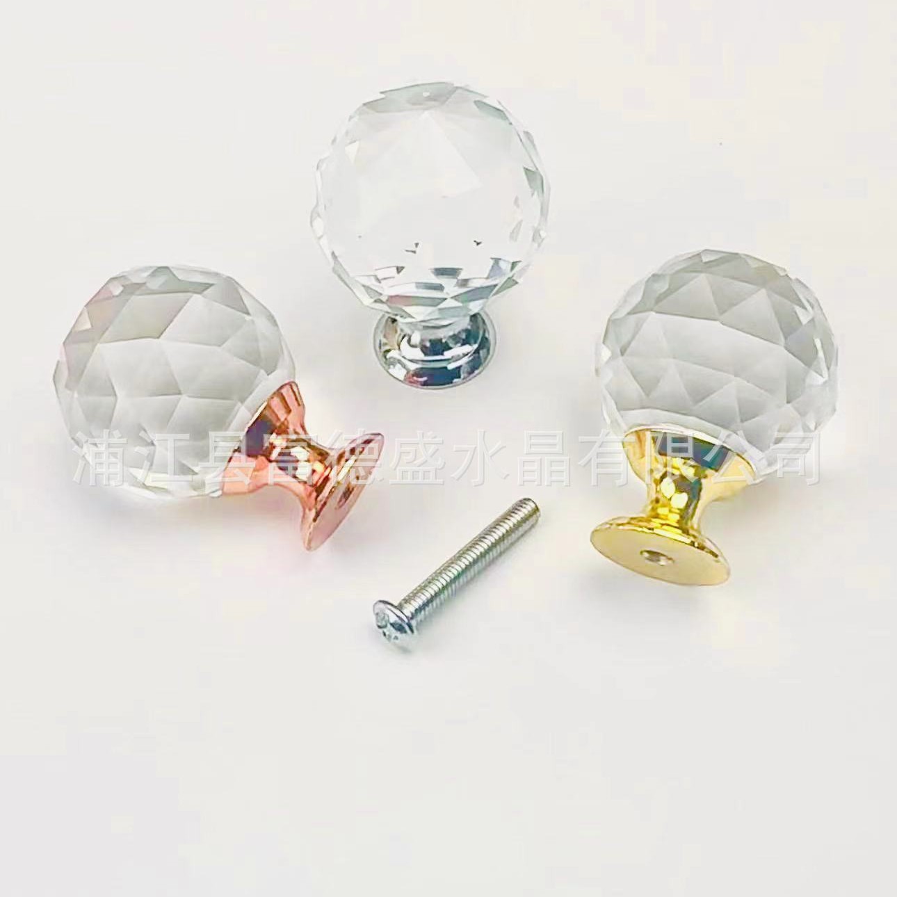 Wholesale of round crystal ball furniture, cabinets, drawers, door handles, 30MM single-hole multi-hole handles from the source factory