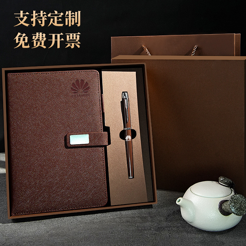 Customized corporate business gift set, buckle notebook gift box set, can print logo, meeting record notebook details Picture