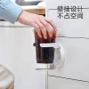 Folding cup holder, desk cabinet door, no-drilling coffee storage rack, home dormitory wall-mounted cup holder details Picture