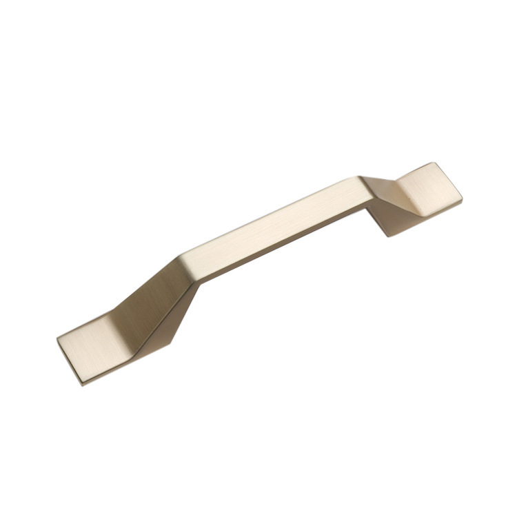 The manufacturer's new simple and light luxury copper-colored zinc alloy handle, window display cabinet door, furniture hardware accessories, wardrobe door handle Item Picture