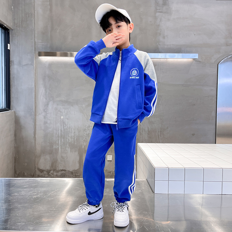 童装春秋新款儿童套装2022韩版男童套装帅气中大童运动套装两件套详情图4