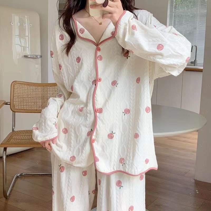 睡衣女长袖韩版/蚕丝睡衣/冰丝睡衣/纯棉女式套装/法兰绒家居服拉链产品图