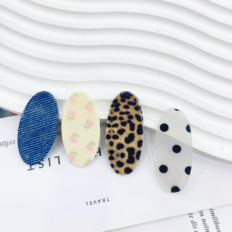 韩版复古时髦豹纹个性百搭鸭嘴夹女高级感发饰新款diy饰品批发