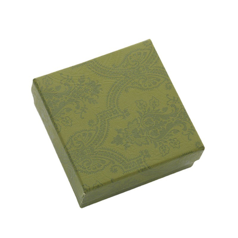 Ancient-style jewelry box, top and bottom cover ring box, classic packaging box, stud necklace box, enamel green jewelry box, gift bag Item Picture