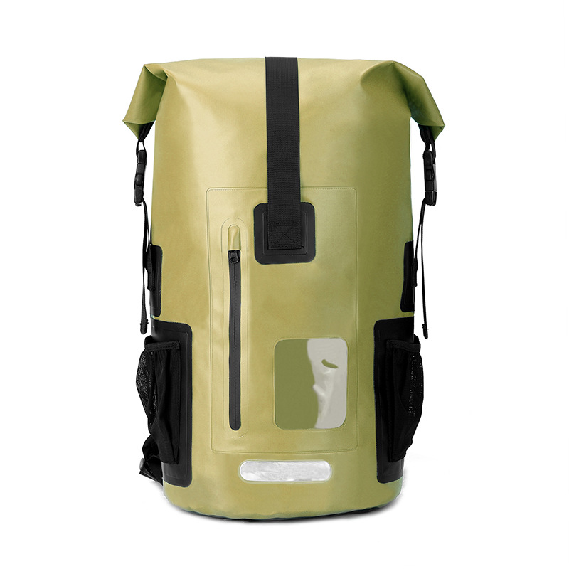 35L multi-functional waterproof backpack factory direct sales PVC mesh fabric rafting and mountaineering waterproof bag Item Picture