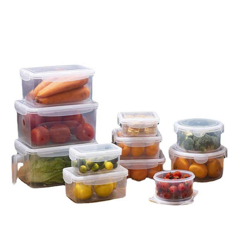 Refrigerator Fresh-Keeping Box Kitchen Food Vegetables And Fruit Storage Device Partition Students Bring Cutlery Bento Box Item Picture