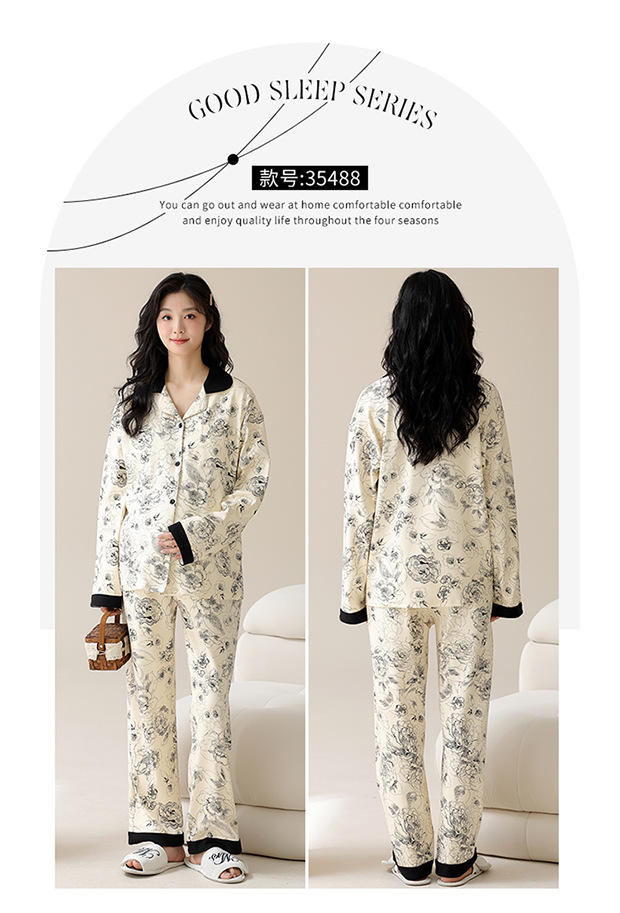 月子所同款带胸垫全棉月子服女士睡衣春秋新款孕妇哺乳纯棉家居服详情23