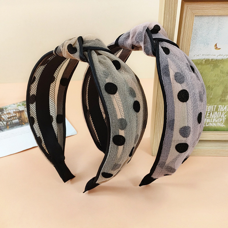 Korean Internet celebrity mesh hair band, versatile for women, wide edge, high-end, light luxury, fashionable, anti-slip face-washing, hairpin, hair accessory headband
