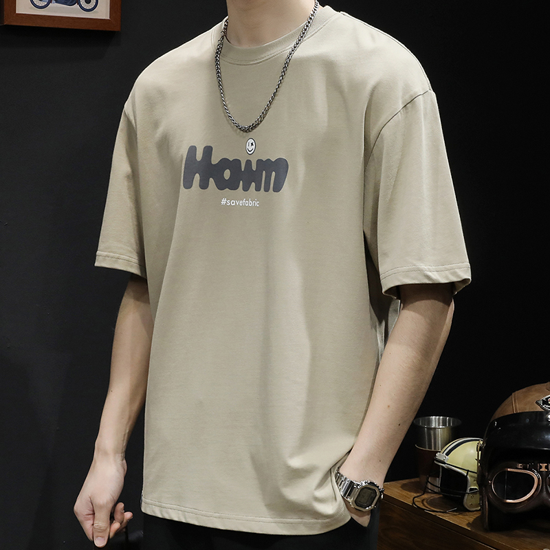 Short-sleeved T-shirts for men, loose and trendy, plus-size men's summer 2024 new style, American-style heavy fat men's T-shirt trend Specification image