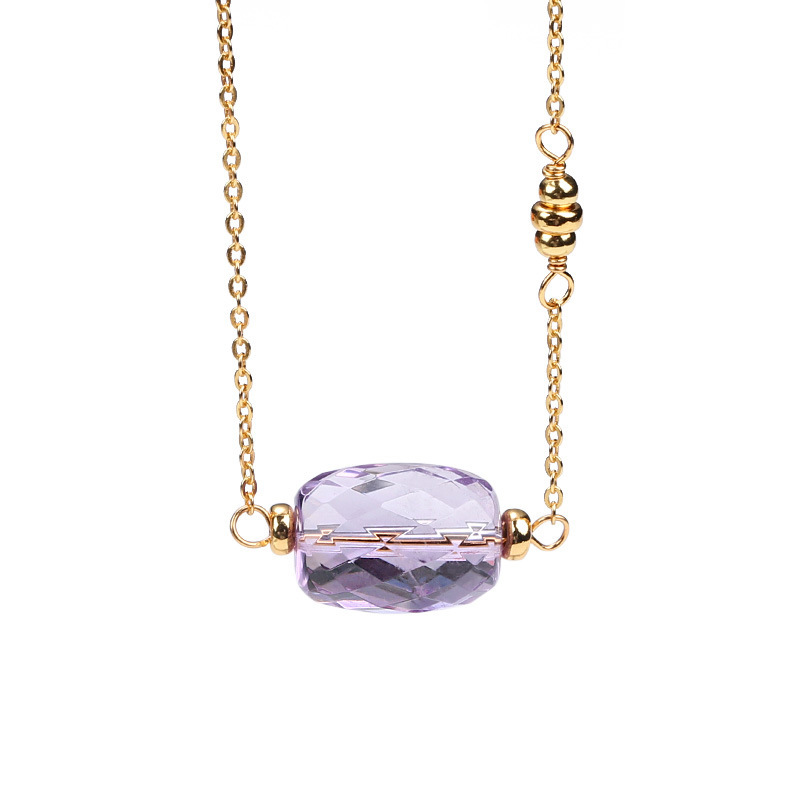 Qixi Festival Valentine's Day gift: Crystal set, natural purified water amethyst set, bracelet and necklace set, for couples to send on their behalf Item Picture