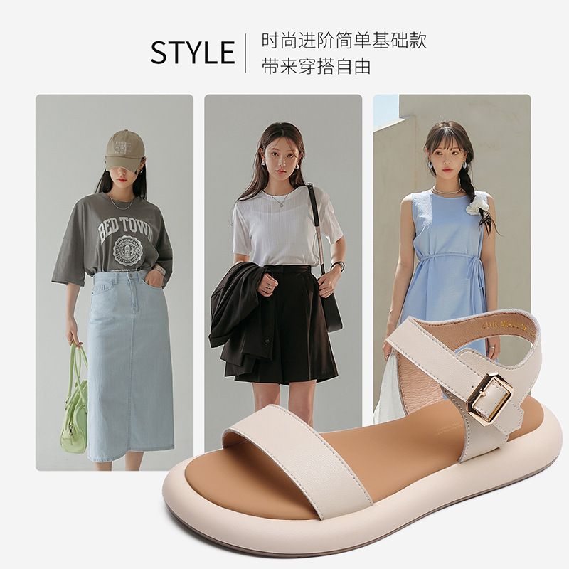 女式凉鞋实物图