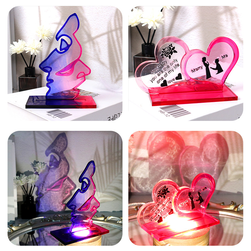 diy epoxy resin molds, couple-themed standing signs, desktop ornaments, heart-shaped photo frames, silicone molds, cross-border details Picture