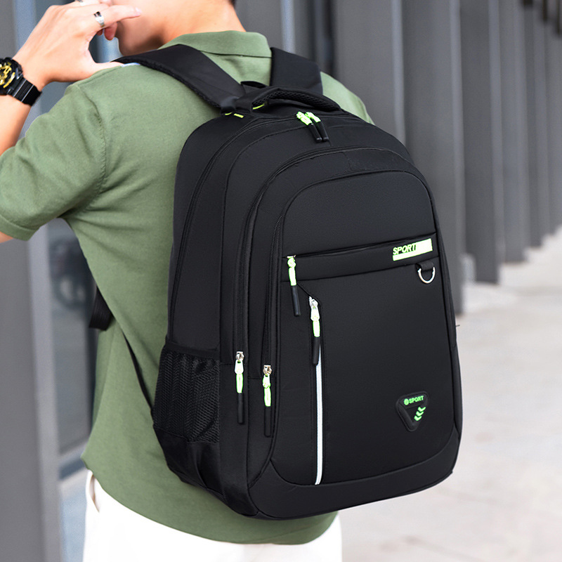 2024 New student schoolbag, men's large-capacity Oxford cloth computer backpack, versatile backpack for business trips, commutes and business Specification image