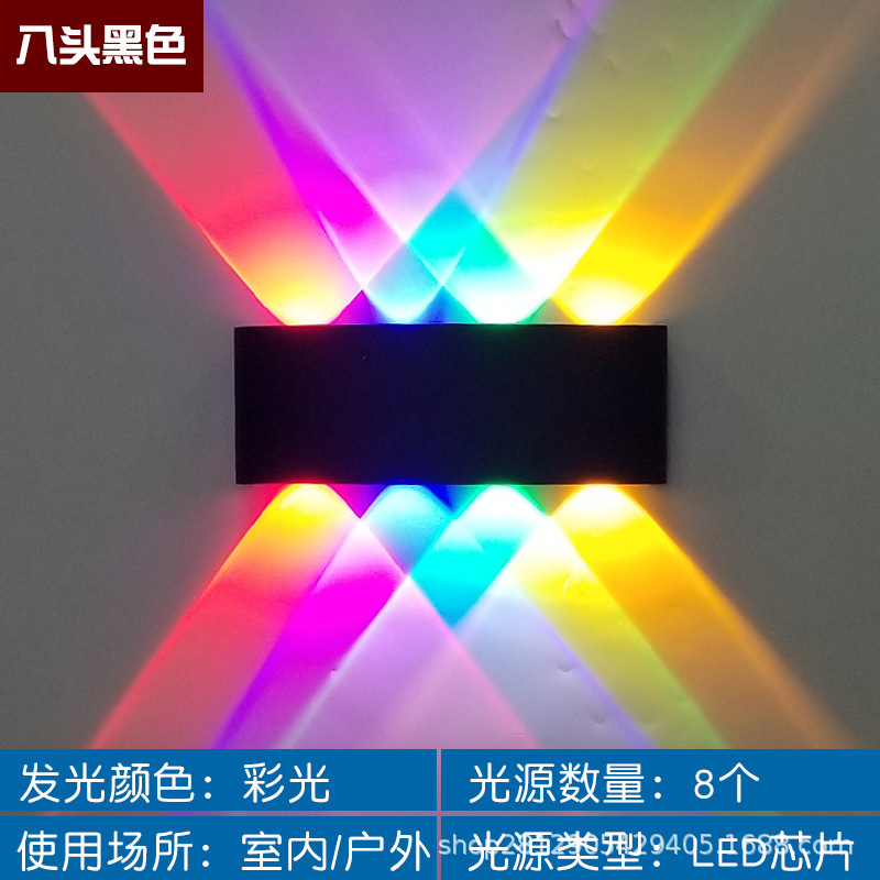 Cross-border waterproof wall lamp, LED hotel bedside lamp, living room staircase, hotel light luxury double-head lamp, outdoor sensor wall lamp details Picture