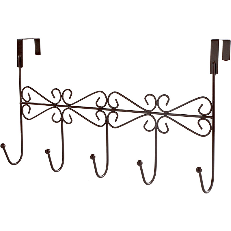 The convenient hook for hanging clothes behind the iron door, the creative nail-free and hole-free five-claw clothes hanger for hanging clothes on the back of the bedroom door Item Picture