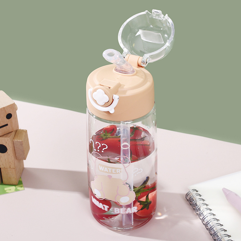 Cartoon cute bouncing straw water cup gift 2023 Summer new style fitness sports plastic cup one-piece consignment Application Scenario