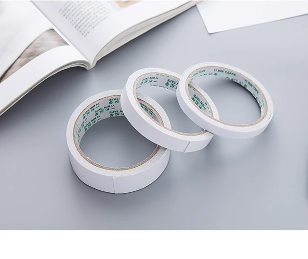 双面胶白色纸胶带强力不留痕小胶纸文具胶带胶带纸可手撕粘胶批发详情8