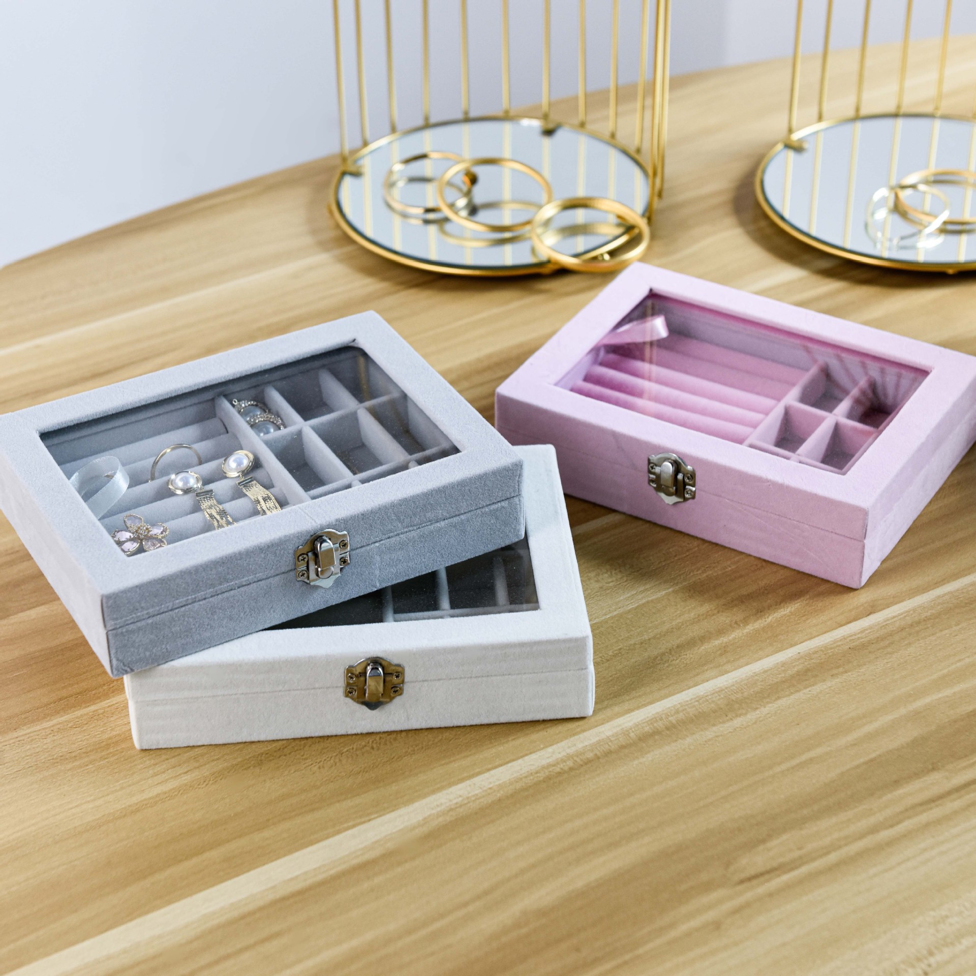 首饰盒/一次性透明首饰盒/悬浮盒/包装/绒布首饰盒细节图