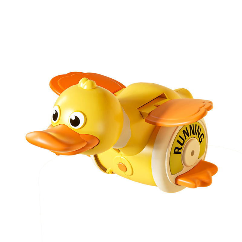 Cross-border electric omnidirectional rotating foraging duck children's cute and fun audio-visual rotating duck baby guide crawling toy Item Picture
