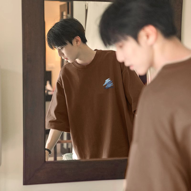 Pure cotton men's short-sleeved T-shirt 2025 summer American high street ins casual trend loose T-shirt top Application Scenario