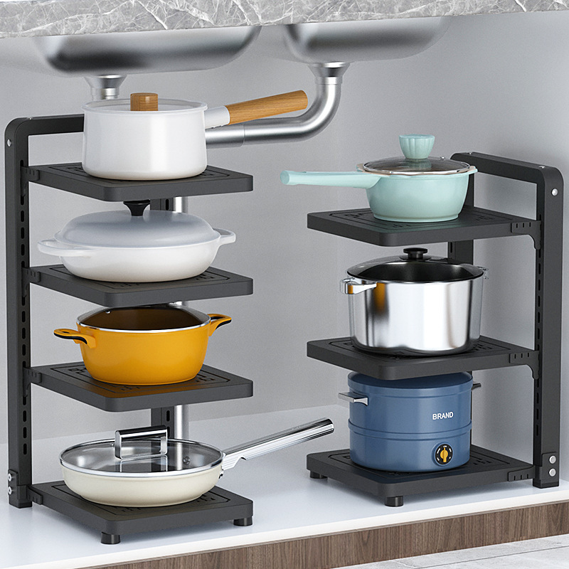 Kitchen storage rack, household sink, cookware storage rack