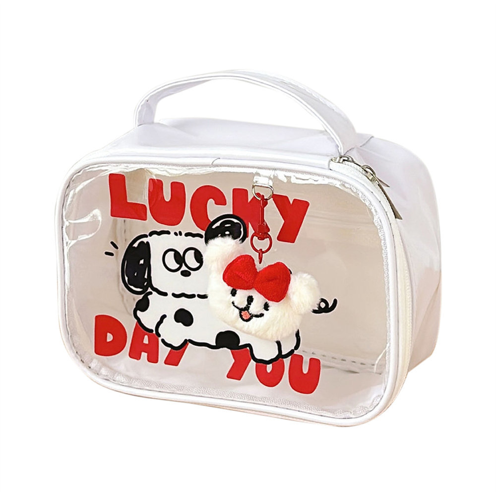 Cute Cartoon Doll Makeup Bag Girl Fashion Handbag Knock Large Capacity Storage Bag Pvc Waterproof Transparent Bag Item Picture