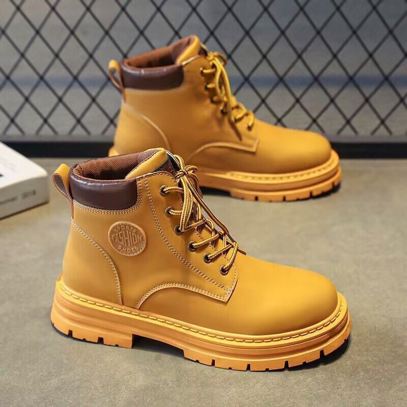 Autumn New Breathable High-Top Doc Martens Men's British Style Retro Work Shoes Boots Platform Ankle Boots Casual Shoes Specification drawing