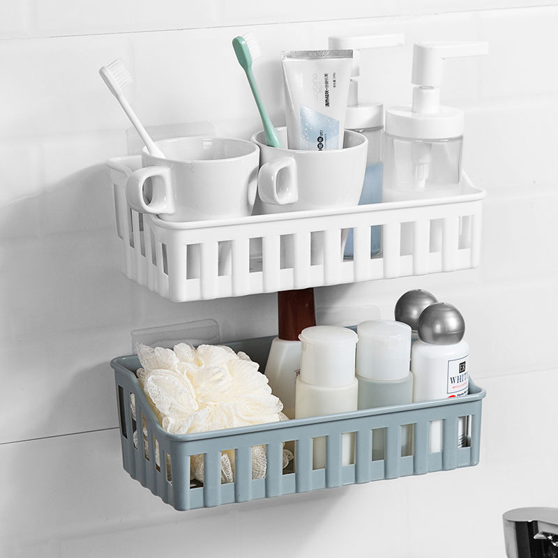 Hanging Basket Storage Rack Perforation-Free And Traceless Paste Kitchen Wall Hanging Basket Rack Bathroom Bathroom Storage Basket Storage Basket details Picture