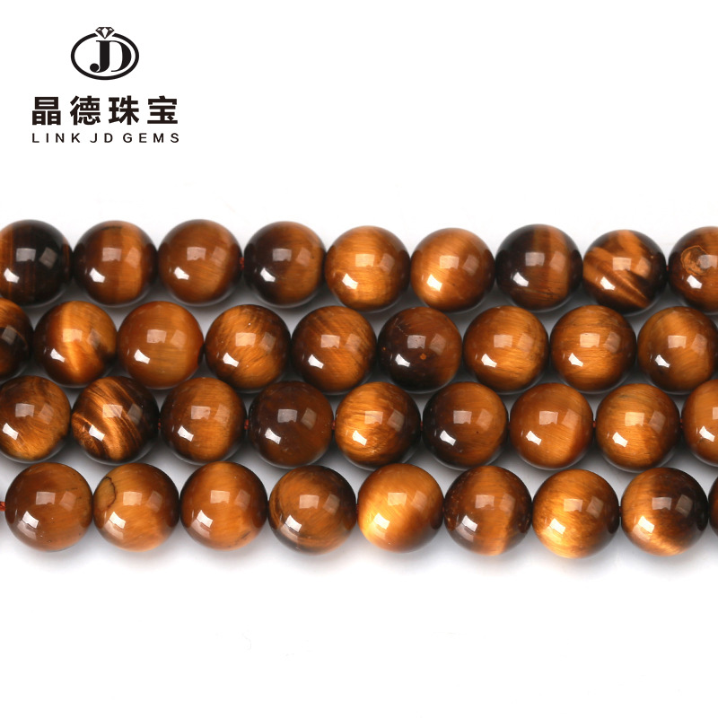Jingde Jewelry Tiger Eye Stone Loose Beads Diy Jewelry Accessories Tiger Eye Stone Yellow Tiger Eye Stone Round Beads Semi-Finished Wholesale Application Scenario