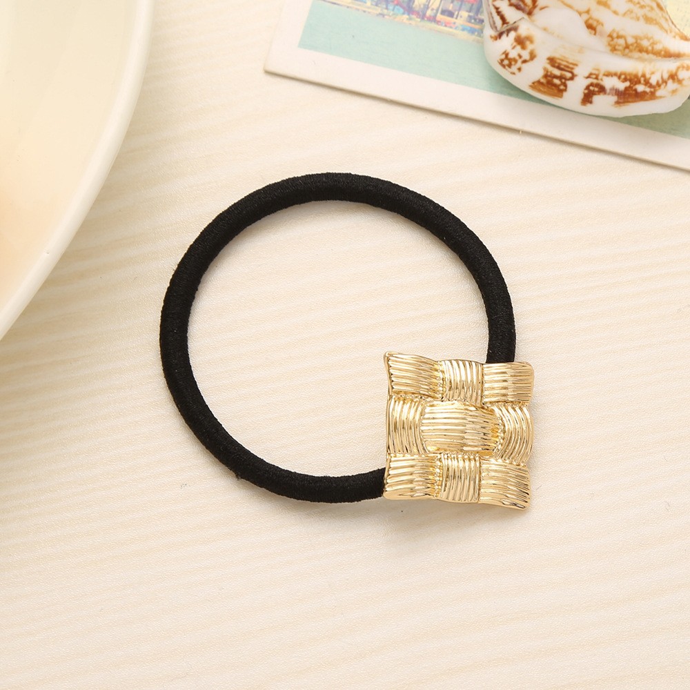 Korean version of Taobao's best-selling rubber bands, simple ladies' high bullet rope, striped alloy hair accessories, rubber band manufacturer wholesale Specification image