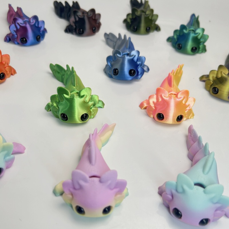 Cross-border best-selling new product: 3d printed small animal - Cute salamander with movable joints - cute salamander baby gift details Picture
